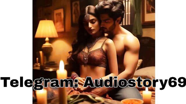 Indian beauty in red bindi lingerie embraced by muscular man