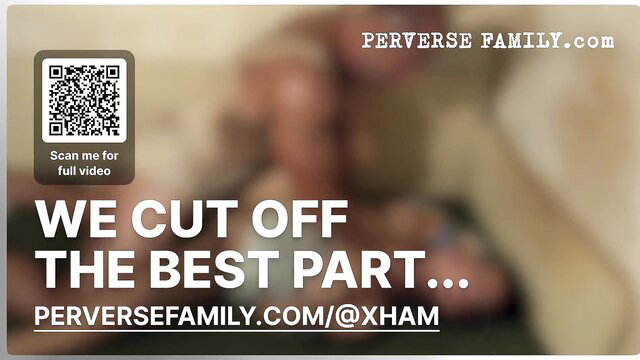 Perverse Family teaser card: We cut off the best part blurred incest promo
