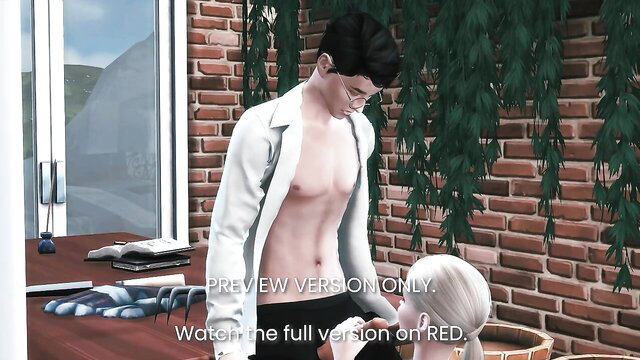 Harry Potter shirtless with Fleur Delacour kneeling in steamy Hogwarts hentai