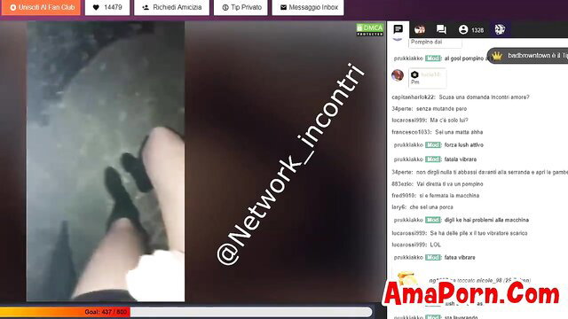 Amateur Italian slut streams pussy flash from car seat