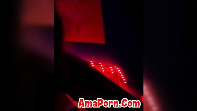 Blurry red-lit amateur Italian wife cuckolding gay hubby