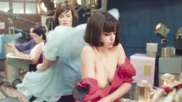 Maria Dębska topless in sheer dress, perky tits exposed, Autumn Girl 2022