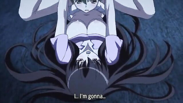 Aki Sora anime girl in flexible upside-down pose exposing huge tits