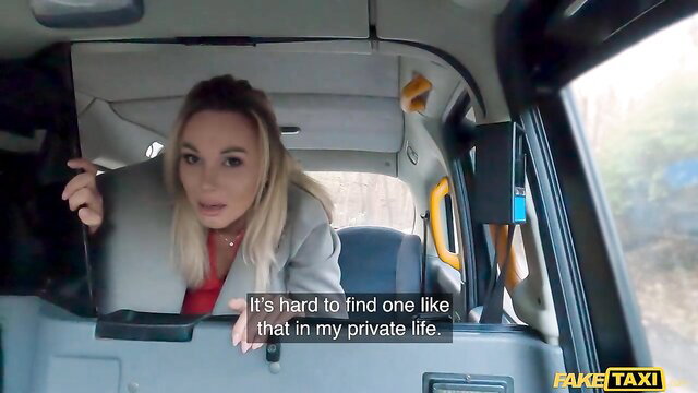 Karina King blonde in Fake Taxi cab, hard to find in private life