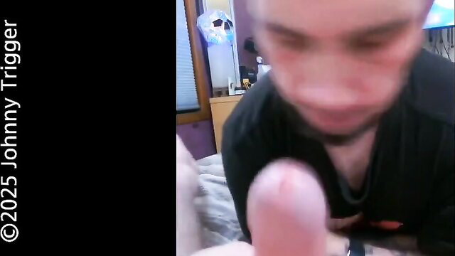 Jonnytrigger caught tugging his BWC, closeup handjob preview