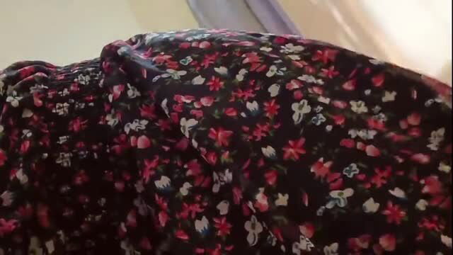 Floral print dress close-up fabric texture