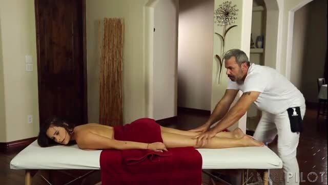 Ashley Adams gets sensual massage from Steven St Croix on massage table
