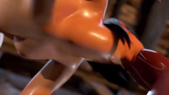 Curvy orange tiger girl hentai with huge tits and ass in steamy fuck scene