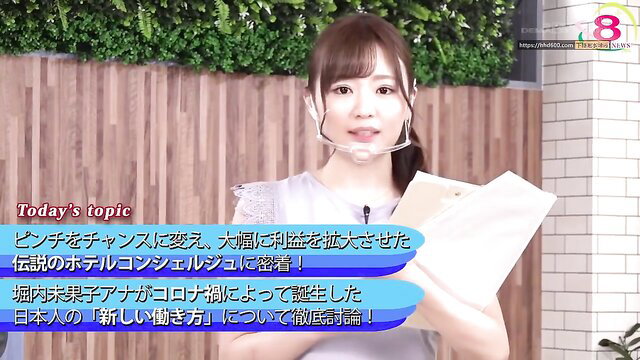 JAV news anchor in sheer top reads calmly pre-squirt, SDDE-656