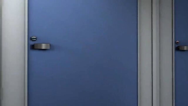 Zoey in blue tiled bathroom stalls, I'm Done With Males solo tease