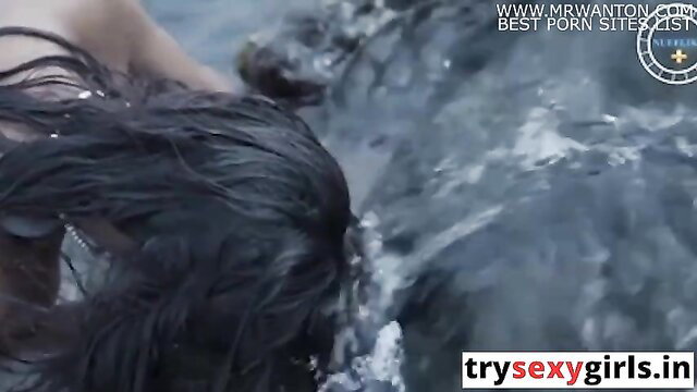 Indian wife wet hair drowned by neighbor rough water fuck