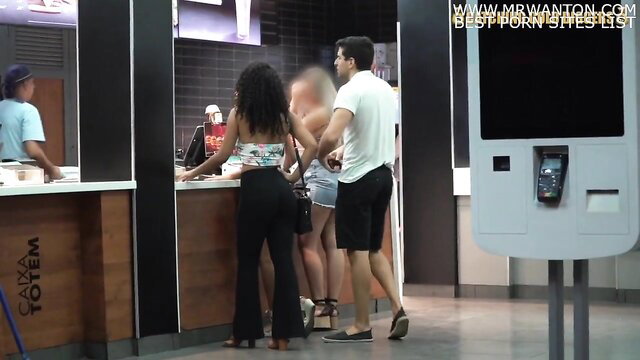 Brazilian cousins in tiny bikinis at McDonalds with Antonio Mallorca