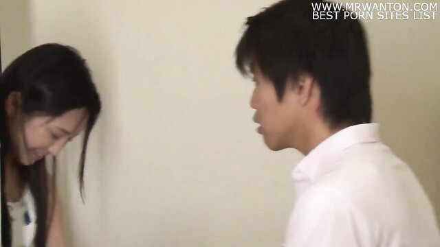 Erika Momotani JAV closeup talk, smiling Asian beauty in top