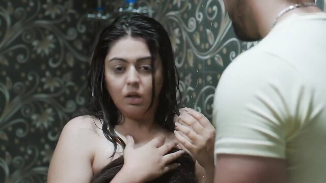 Shafaq Naaz wet nude towel scene from Angithee 2 (2023)