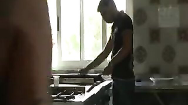 Isabella Di Capua cooking in kitchen, hot Latina milf silhouette