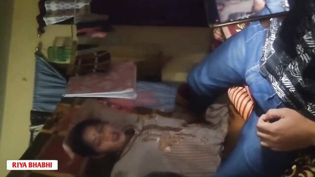 Riya Bhabhi fucked by Desi step-bro, hot Indian bhabhi cheating action