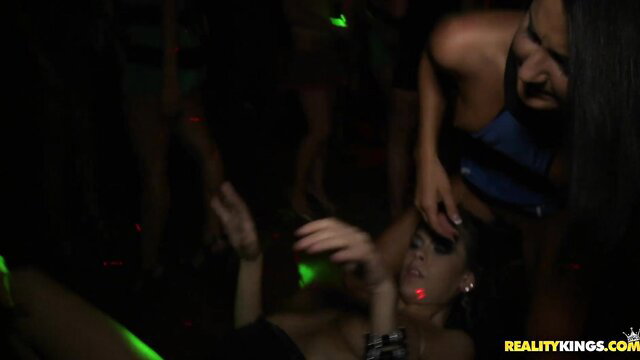 Cassidy Morgan bald brunette stripped in wild club VIP room