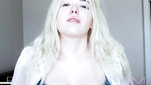 Blonde Goddess Ivy Grey teases with JOI commands for gooners