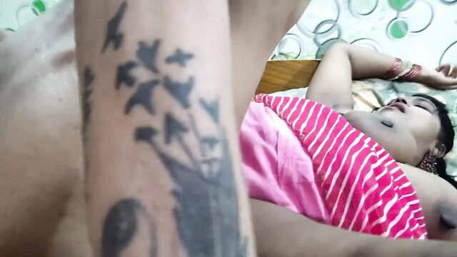 Indian mature stepmom dirty talk POV, topless on bed first time Hindi
