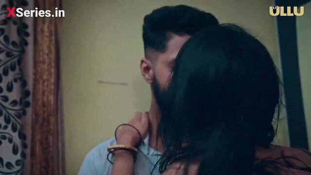 Desi MILF embraces bearded man in Kissa Telugu Episode 4 kiss
