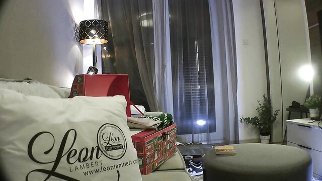 LEON lingerie unboxing in bedroom with gifts and pillows