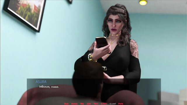 Asura in black dress caught mid-blowjob tease on phone POV