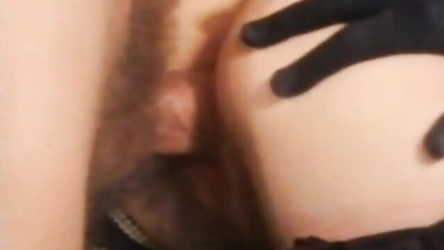 Retro Tabu Film blonde gets gloved hand on tit, closeup