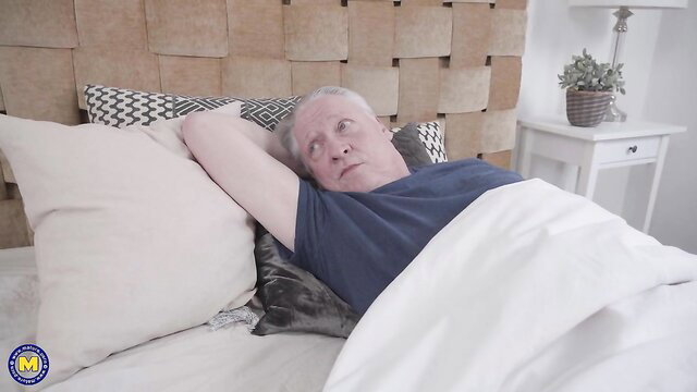 Mature man relaxing in bed, Alyssa Bounty Lisa Pinelli group fun
