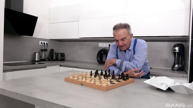 Rita Black playing chess in kitchen before nephew sex