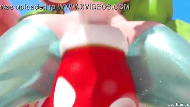 Horny Piranha Plants suck off Princess Rosalina Futa ass view