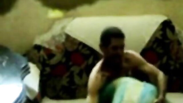 Skinny old black man fucking cheating girl on bed