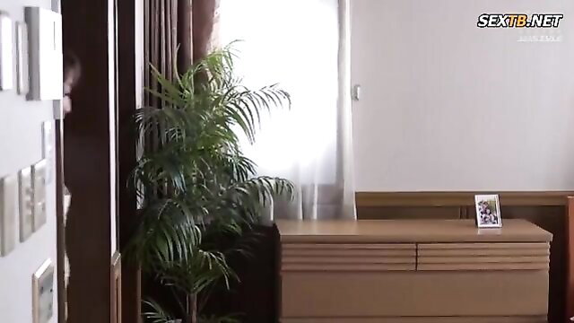 Japanese cheating daughter-in-law in NSPS 872 bending over dresser
