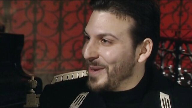 Jessica Gayle in Faust 2002 adult scene, handsome bearded man smiling
