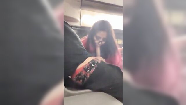 Naughty Chilean babe in red top flashing wet pussy in bus