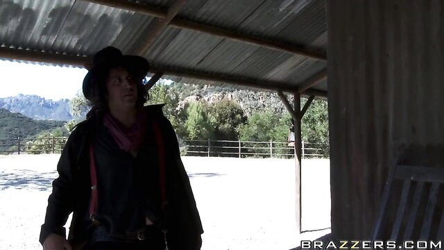 Nikki Benz and Shyla Stylez as sexy cowgirls in wild west scene