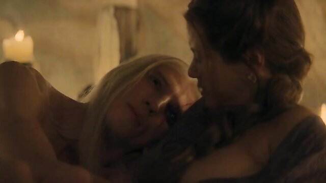 Olivia Cooke nude tits embrace with lover in House of the Dragon S2