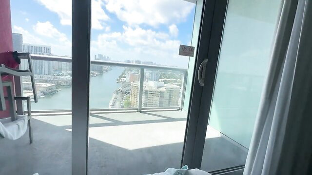 Lana Myers' luxurious Miami balcony view from high-rise condo