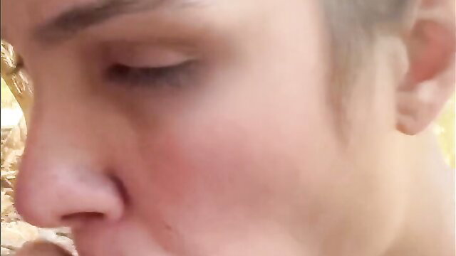 Closeup of horny farmers wife with flushed cheeks ready for facefuck discount