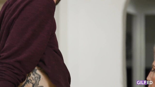 Zoey Sinn tattooed sideboob in FFM threesome with Anneke Van Buren