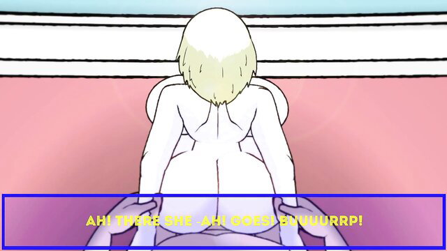 Blonde hentai girl Zoey farts massively on face in vore sex scene