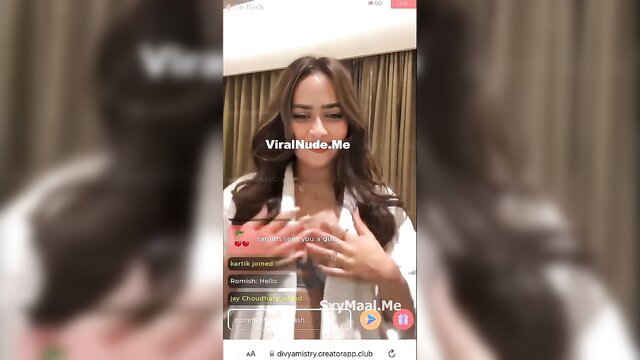 Divya Mistry first live in transparent lingerie teasing closeup