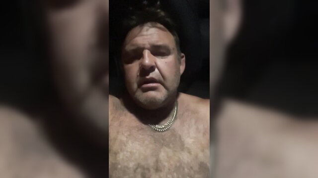 Casey Simpson hairy bear daddy solo jizz flow closeup