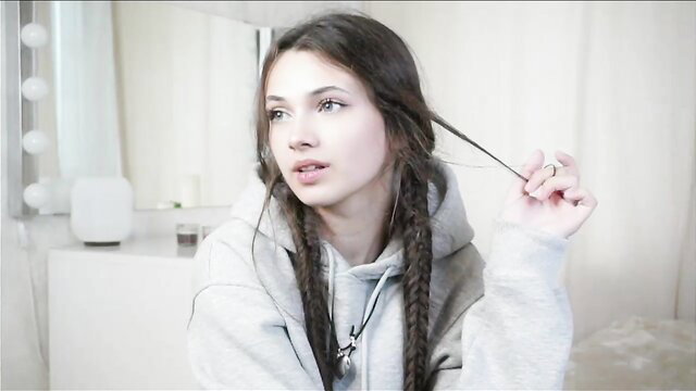 Adrianmcnelly cute shy 18yo brunette in hoodie braids Chaturbate