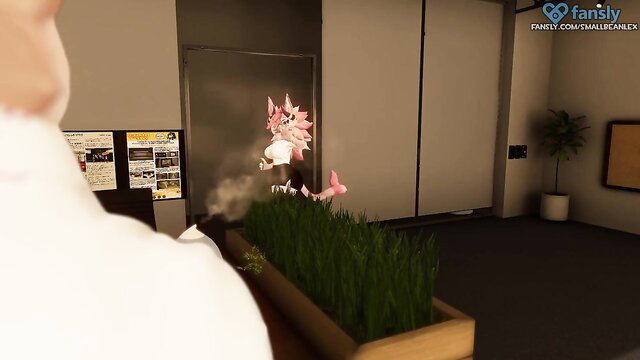SmallBeanLex as hung futa stallion gets sucked by secretary in VRChat ERP