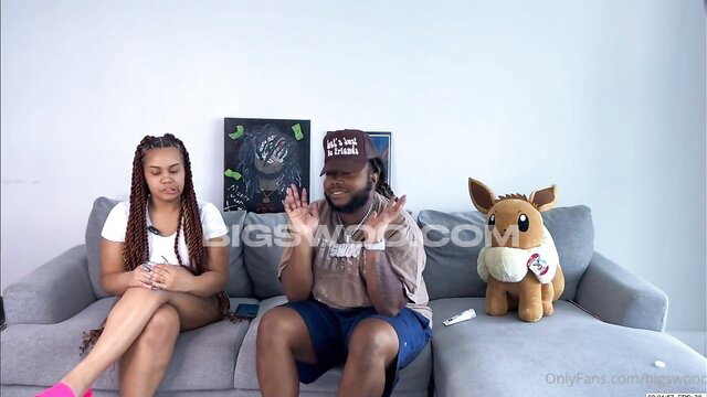 Bianca Blu No Cap Interview with black couple on couch
