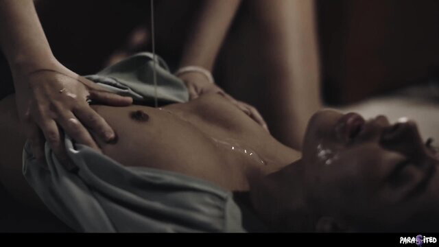 Blake Blossom oils Vanna Bardot's nude body in Parasited Peculiar Gifts