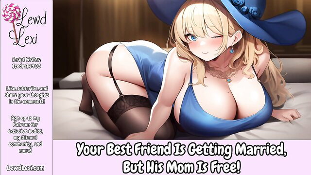 LewdLexiAudio blonde MILF in blue lingerie stockings seductive pose