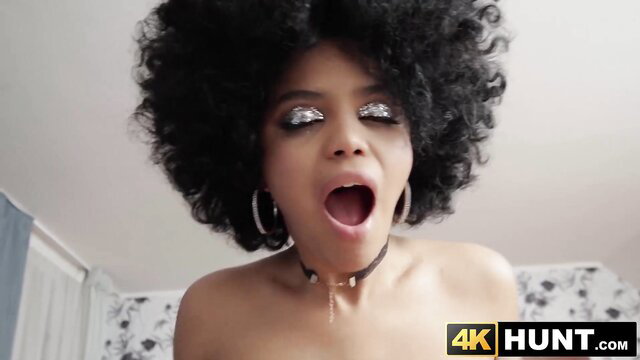 Selva Lapiedra open mouth closeup in naughty ebony scene