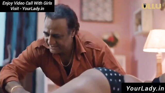 Indian man smiling at woman's big dotted ass in bed, Peso ki Bhookh