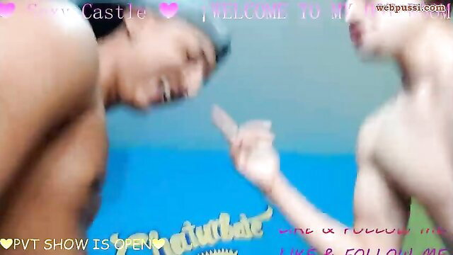 sexy_castle two Asian hunks point at cam in live amateur show